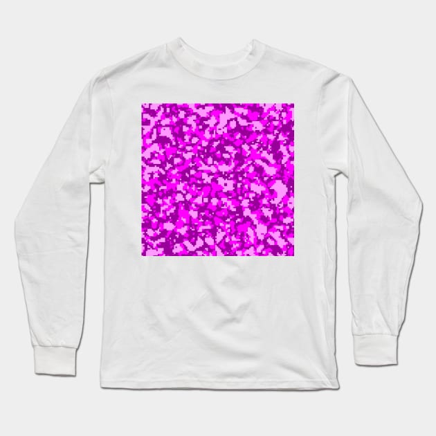 Purple Camo pattern digital Camouflage Long Sleeve T-Shirt by Tshirtstory